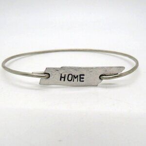 Julio Tennessee Bracelet Silver Tone Home Engraved State Cutout Clamper‎ Clasp